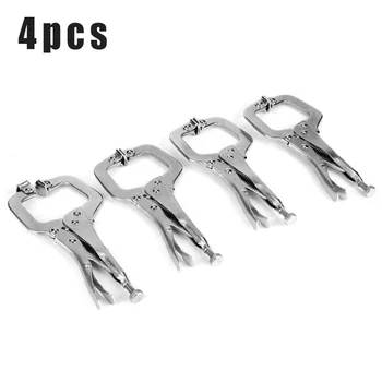 

4PCS 6inch Locking Pliers C Clamp Vise C-Clamp Pliers Flex Pads Locking Welding Hand Tools For Holding Parts Riveting, Welding