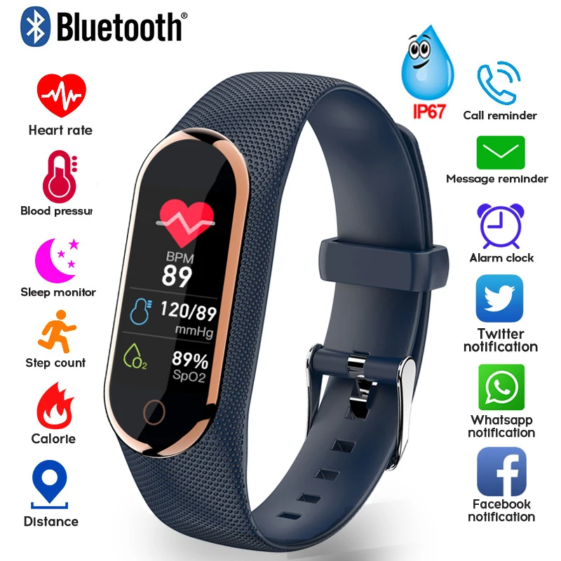 New Hot M8 Men Women Smartband Bracelets IP67 Waterproof Fitness Tracker Pedometer Heart Rate Blood Pressure Monitor Wristband |