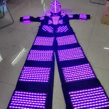 

Stilts Walker LED Lights Costumes LED Dancer Costume LED Robot Suit For Party Performance Electronic Music Festival DJ Show