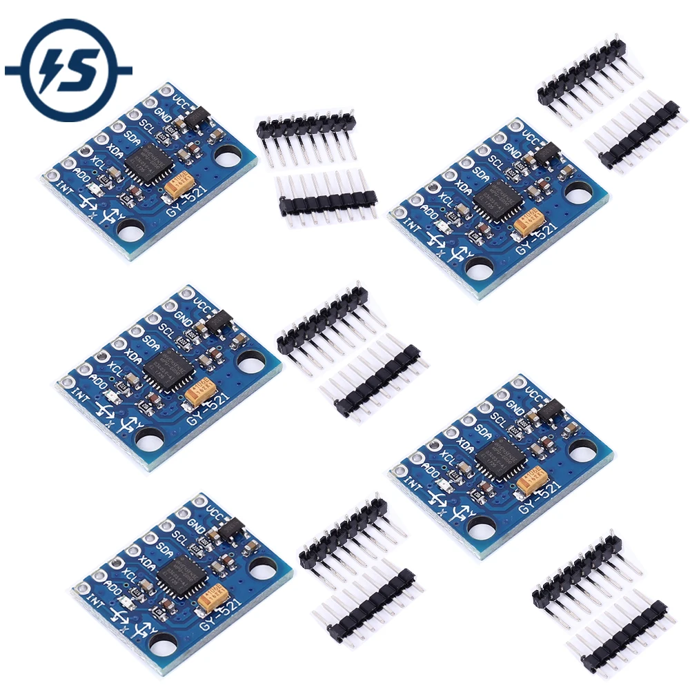 5 шт. MPU 6050 MPU6050 GY 521 акселерометр гиродатчик 6DOF три оси IMU для Arduino Quadcopter Drone RC 3 5V I2C