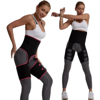 

Women High Waist Thigh Trimmer Neoprene Sweat Shapewear Slimming Leg Body Shapers Adjustable Waist Trainer Slimming Belt-Piece A