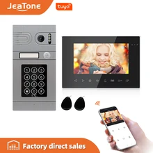 Jeatone – visiophone Wifi avec écran de 7 pouces, Tuya Wilress, visiophone pour la maison, panneau d'appel, Support de serrures électriques, télécommande