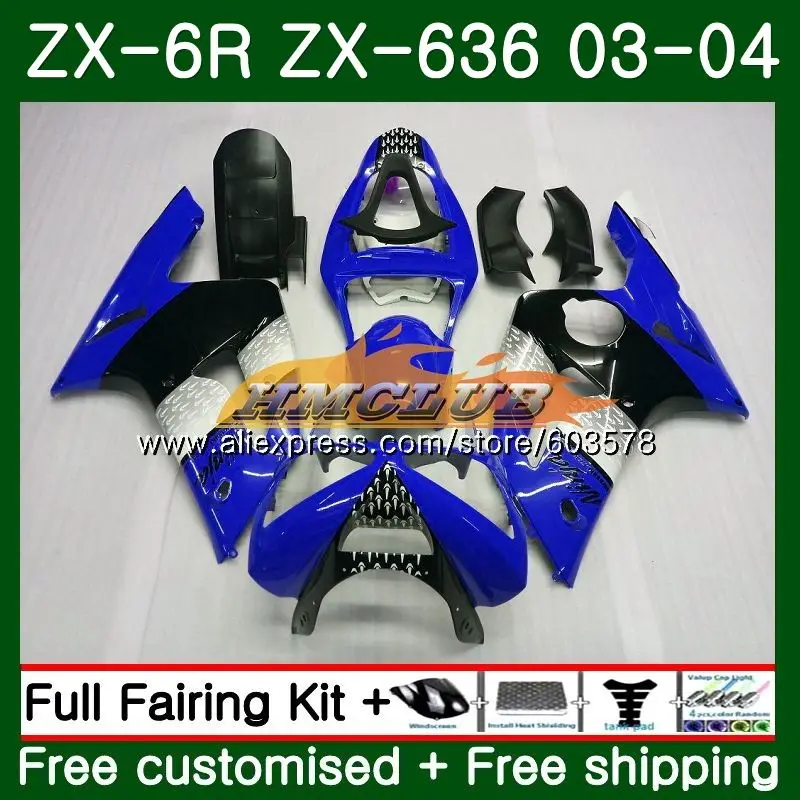 Средства ухода за кожей для KAWASAKI NINJA ZX600 ZX-636 ZX-6R 2003 2004 34CL. 131 цвет: черный, синий ZX 636 6 R 600CC ZX6R 03 04 ZX636 ZX 6R 03 04 обтекатель
