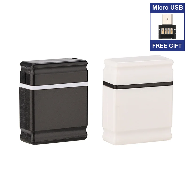 

Slim mini USB Flash drive pen 4gb 8gb 16gb 32gb 64gb 128gb black color micro Memory sticks USB 2.0 Give a Micro USB adapter