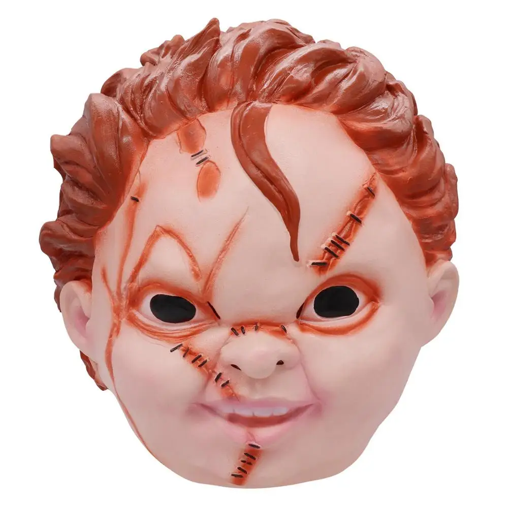 

Action Cosplay Chuchy Mask Toys Halloween Horror Bad Kids Ghost Dolls Headgear Seed of Chucky Cos Party Model Gift Children Toys
