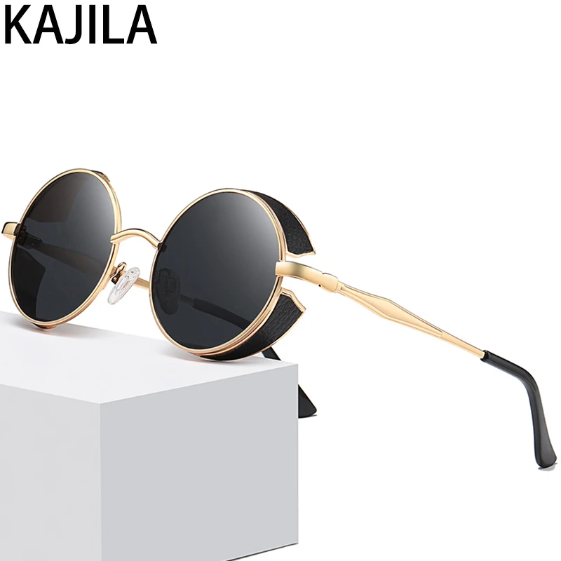 

Retro Round Steampunk Sunglasses Men Polarized UV400 High Quality Brand Designer Metal Frame Sun Glasses For Men Vintage Eyewear