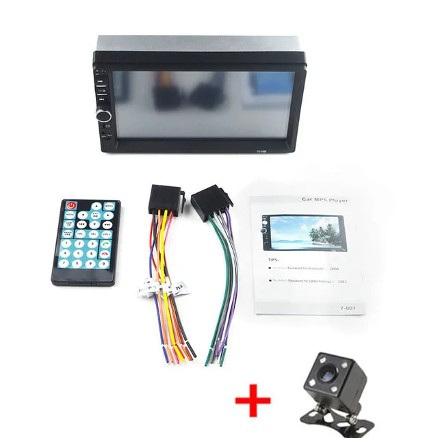 with 4led cam Авторадио 7 ''стерео, сенсорный экран двойной 2Din Bluetooth MP5 AUX FM в тире - Цвет: with 4led cam