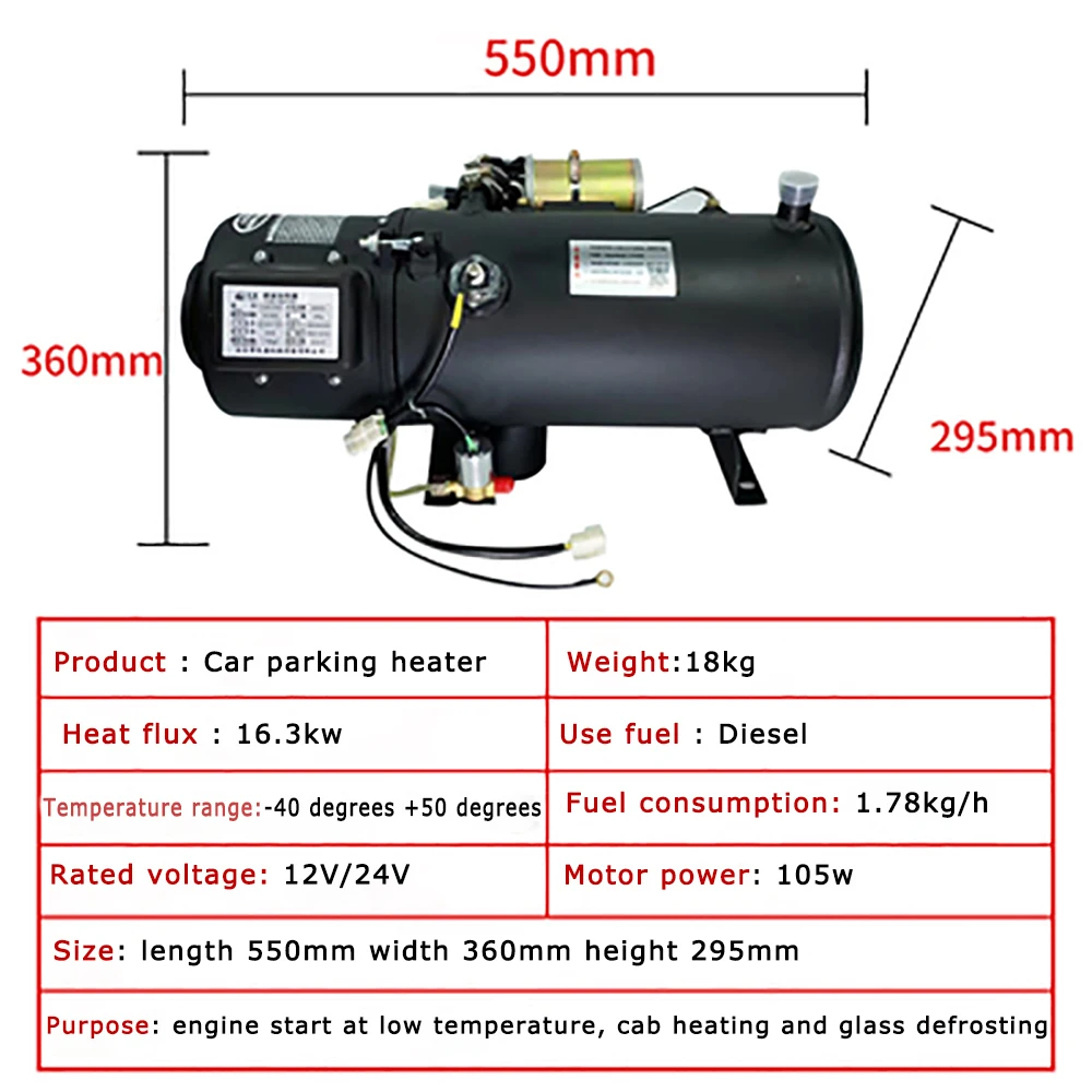 Calefacción de aire para vehículos diésel, precalentador de motor de 10kw y 12V y 24V, máquina de precalentamiento de agua para camiones