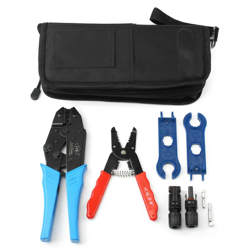 

Photovaltaic Solar Crimp Pliers Spanner Tool Connector Thread Trimming Crimping Cutting Wire Cable Strip Cutter