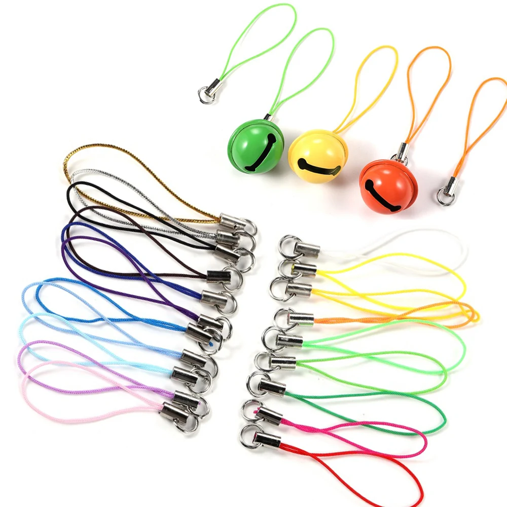 Keychain Accessories 20-100Pcs Lanyard Lariat Cord Lobster Clasp Rope Christmas Bell Keychain Hooks Mobile phone Strap Charm Keyring Bag