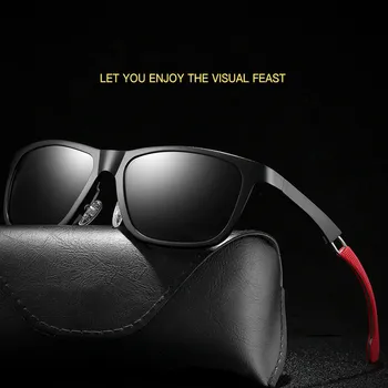 

Women Men Polarized Sunglasses Aluminum Magnesium Sun Glasses Driving Glasses Rectangle Shades Men Oculos masculino M302 + CASE