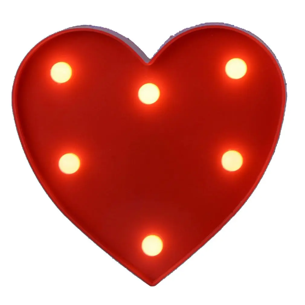 

English Letter Big Red Love Light For Modeling Lights Wedding Digital Lights Birthday Wedding Marriage Proposal White Light