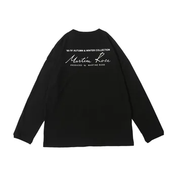 

2019 Martin Rose Turtleneck Women Men Basic Logo Printed Long Sleeve T shirts tees Hiphop Streetwear Men Casual Cotton T shirt