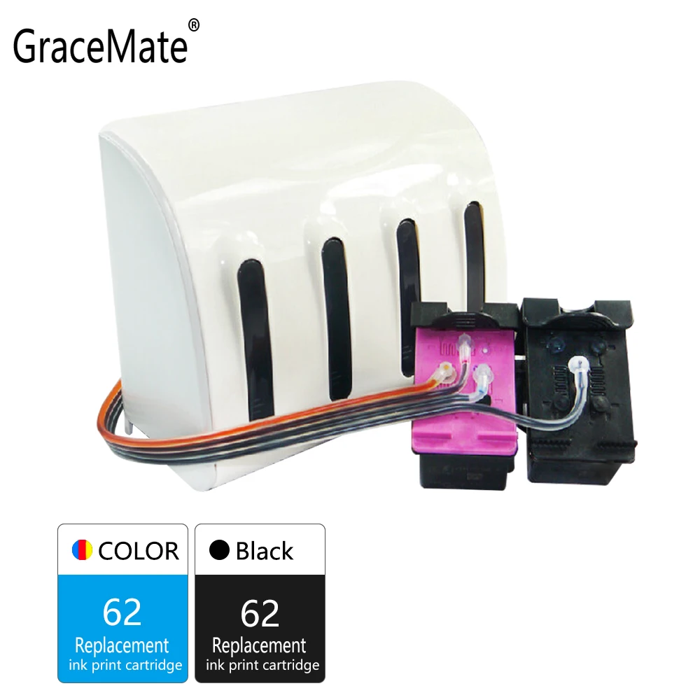 

GraceMate 62 CISS Bulk Ink Compatible for Hp 62 5640 5660 7640 5540 5544 5545 5546 5548 5740 5741 5742 5743 5744 Printer