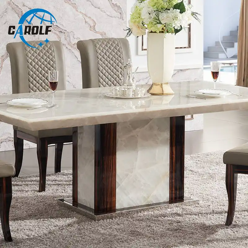 Modern dining table designs furniture marble stone 6 ... on {keyword}