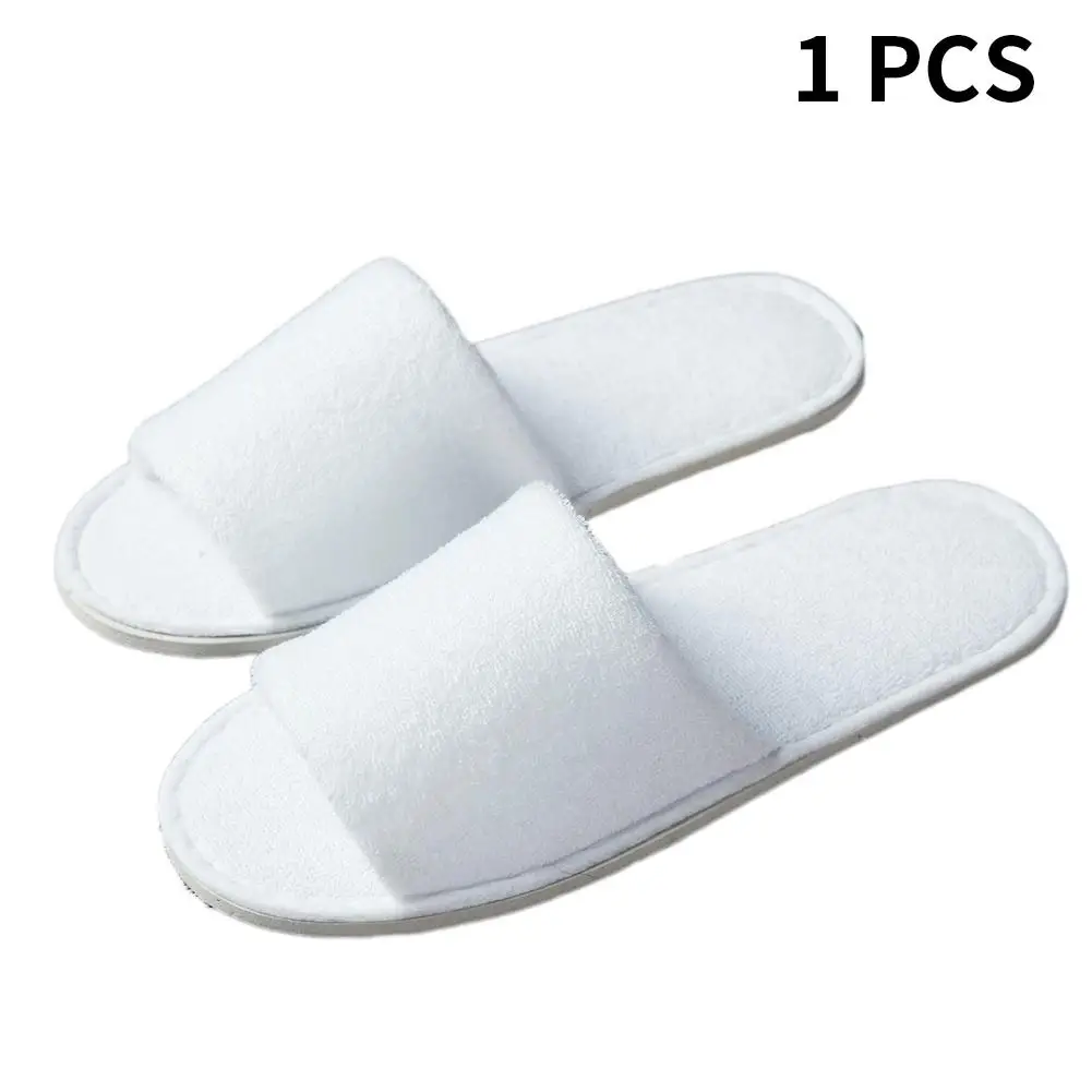 1 pair 10 пар/1 пара; высококачественные новые простые гостиничные тапочки; одноразовые Тапочки с открытым носком для путешествий и спа; нескользящие дышащие Тапочки - Цвет: 1 pair