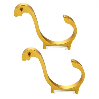 

uxcell 2Pcs Wall Mounted Hook Robe Hooks Single Towel Hanger With Screws Aluminum alloy, Golden