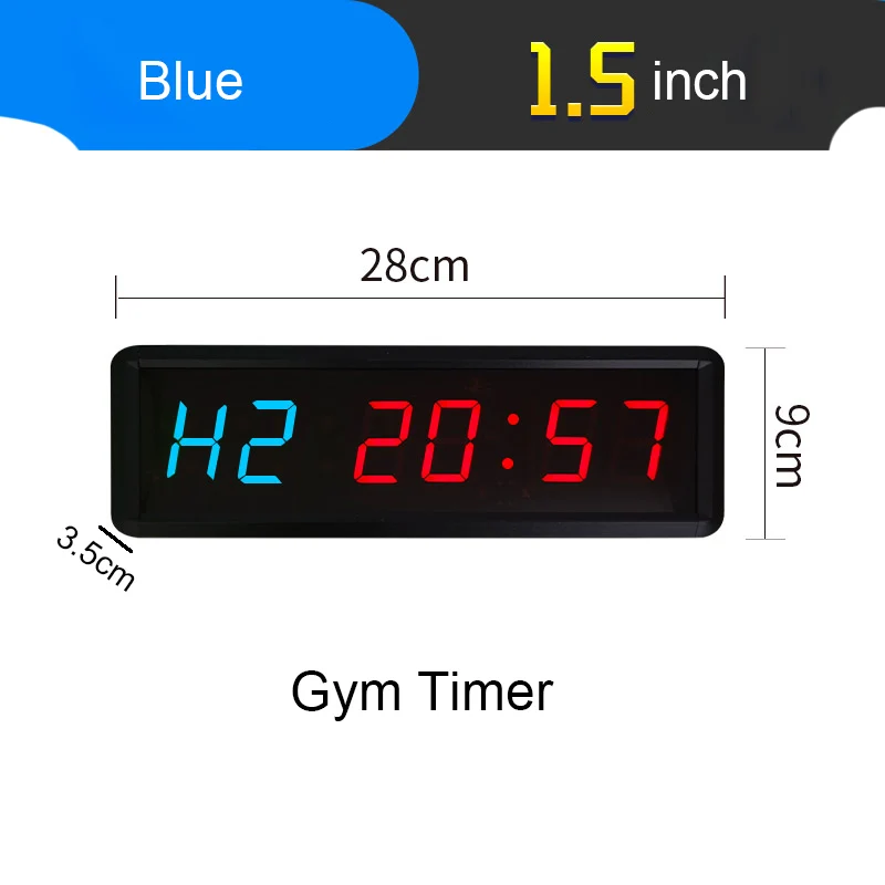 Naścienne programowalne zegary odliczające, interwałowe zegary gimnastyczne, zegar ze stoperem LED, 3"