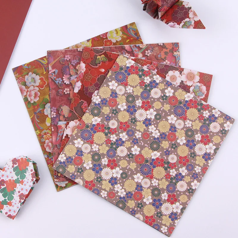 4 Sets Sqaure Japanese Origami Paper Paper for DIY Crafts Scrapbook (14cm)