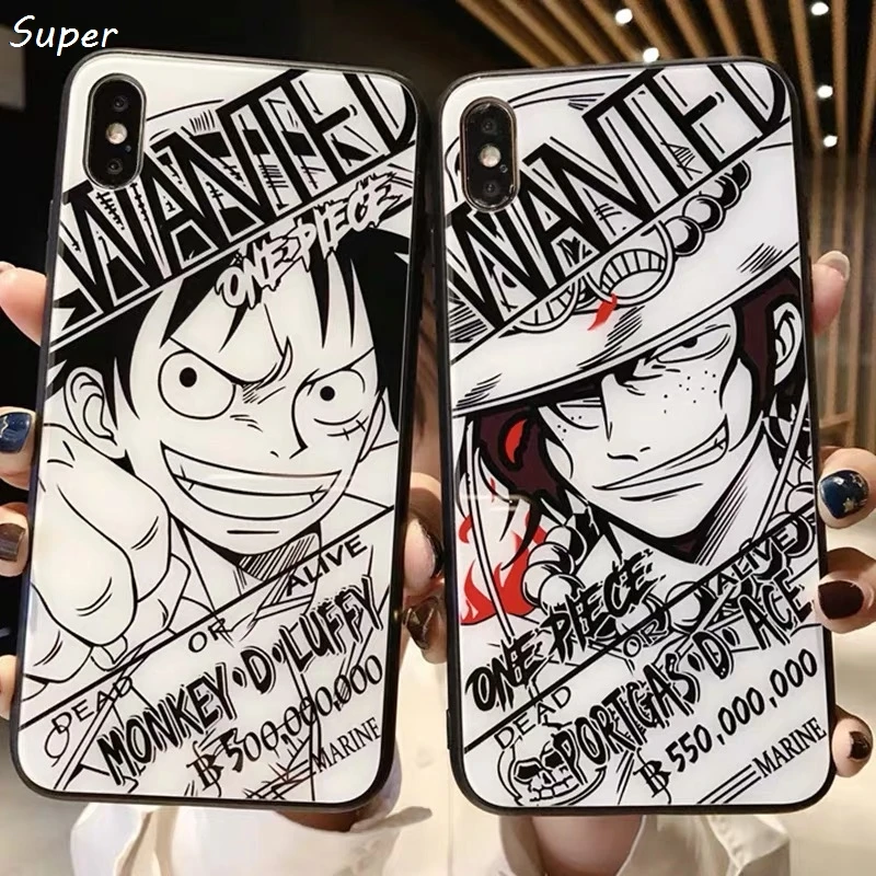 One piece Luffy Ace Зоро Нами HD закаленное стекло крышка для iphone 7 8 6 s plus X Xs Max Xr Наруто