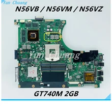 Placa base N56VB para ordenador portátil ASUS, N56VM, N56VB, N56VV, N56VZ, REV2.3, N56VB, GT740M, 2G, GPU, original, 100% de trabajo de prueba
