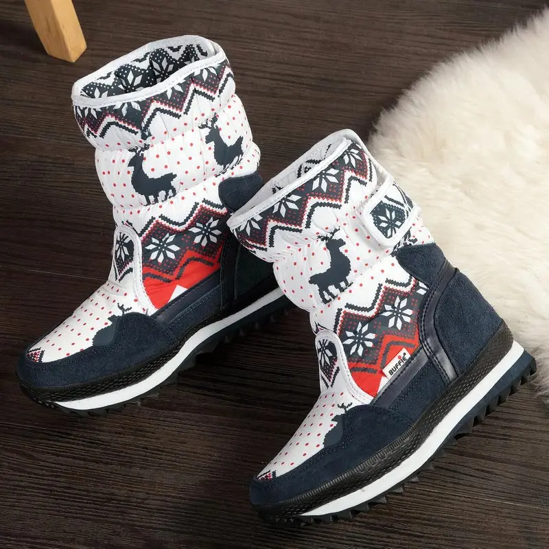 Skup Damskie buty zimowe przeciwpoślizgowe oraz aksamitne ciepłe buty na śnieg damskie buty świąteczne deer marka fashion style wodoodporne buty damskie
