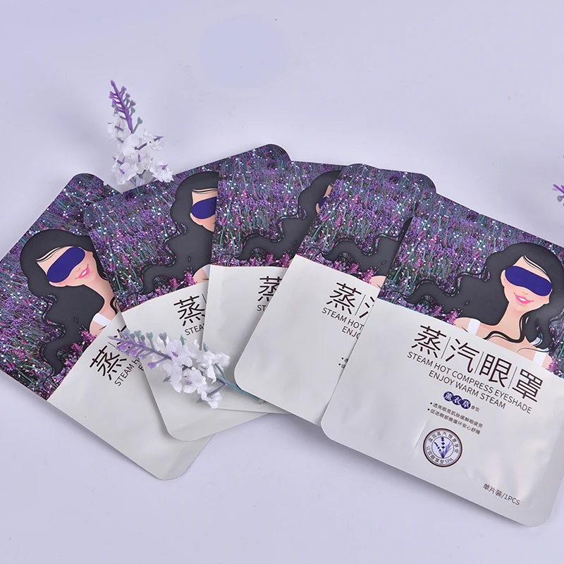 5pcs Lavender Oil Steam Eye Mask Face Care Skin Dark Circle Eye Bags Eliminate Puffy Eyes Fine Line Wrinkles Anti Aging