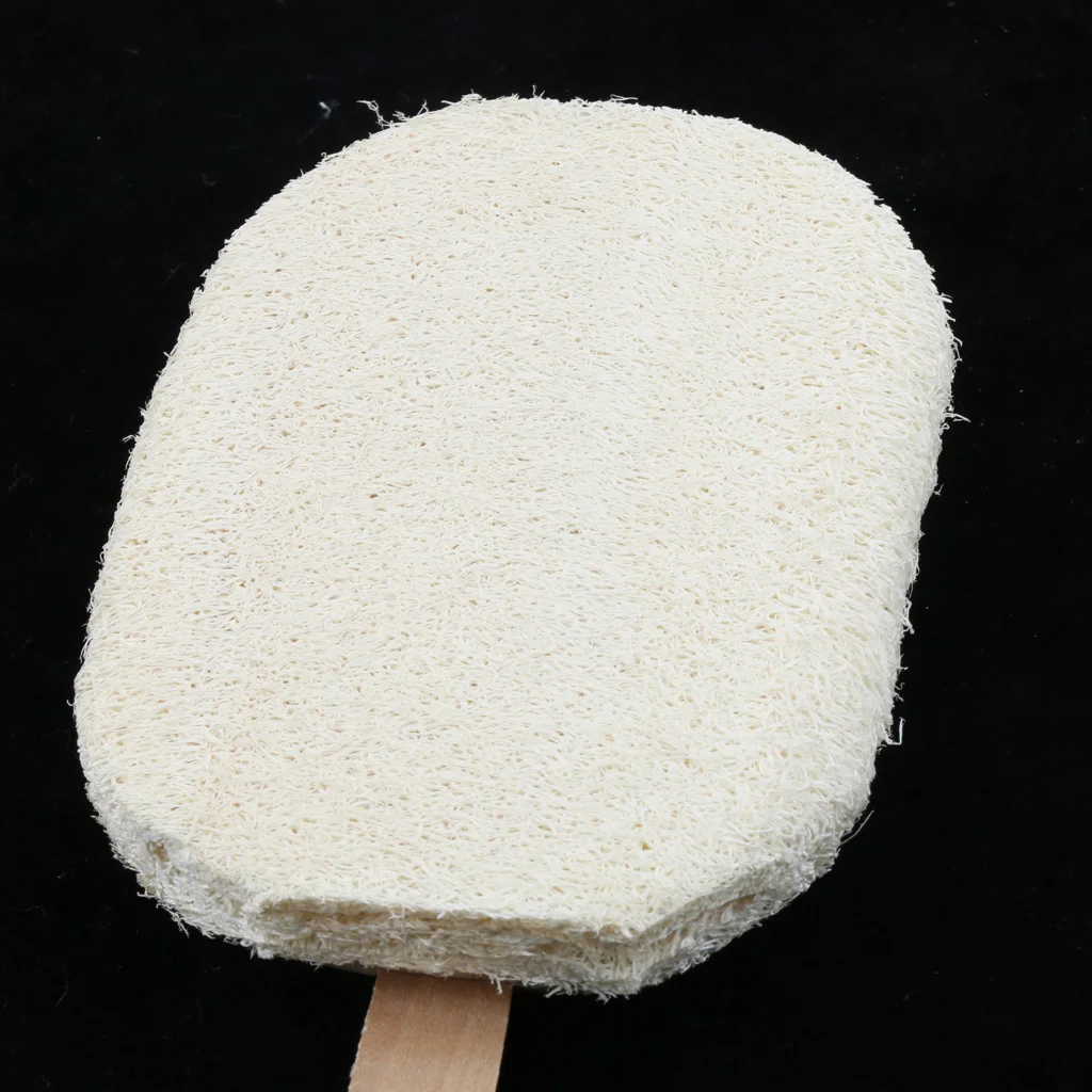 Natural Loofah Detachable Long Wood Handle Bath Shower Back Scrubber Exfoliating Sponge Scrub Puff