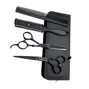 

5pcs in 1 Set 6 Inches Ergonomics Handle Hairdressing Scissor Thinning Hair Cut Comb Kit Teeth and Straight Hair Scissor Styling