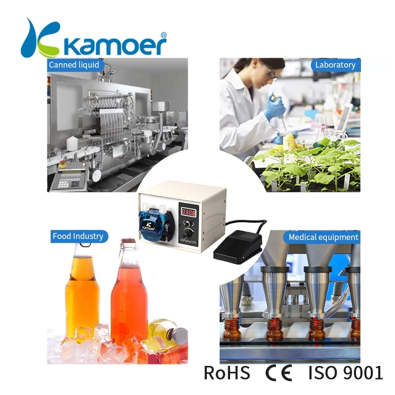 Kamoer высокого потока 24 В DC DIP интеллектуальное отключение питания перистальтический насос с силиконовой трубкой для дозатора жидкостей пищевой промышленности