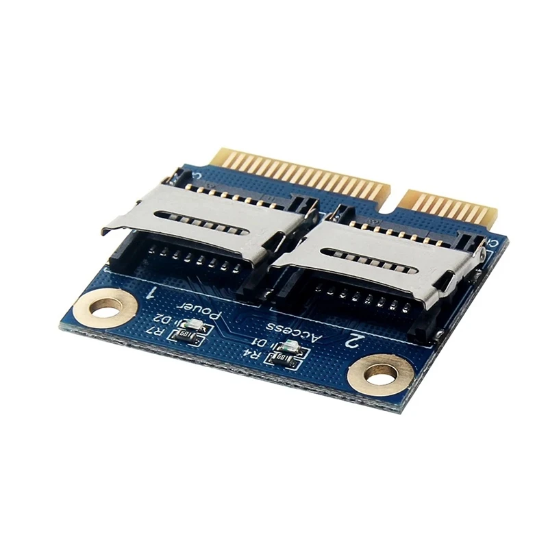 

Dual Micro-Sd Tf To Mini Pci Express Memory Card Reader Adapter Converter Card for Laptop