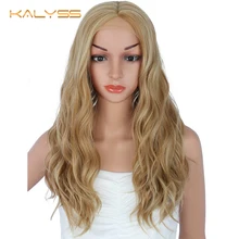 Kanyss, 24 дюйма, блонд, синтетические парики на кружеве для черных женщин, длинные Кудрявые Волнистые, 613 блонд, выделяет Натуральные Искусственные локоны