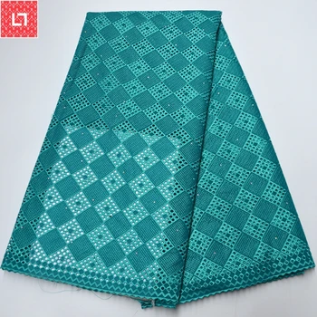 

Legendary Smooth African Swiss Voile Lace In Switzerland Square Drill Green jade Swiss 100%Cotton Laces With For Nigerian Sewing