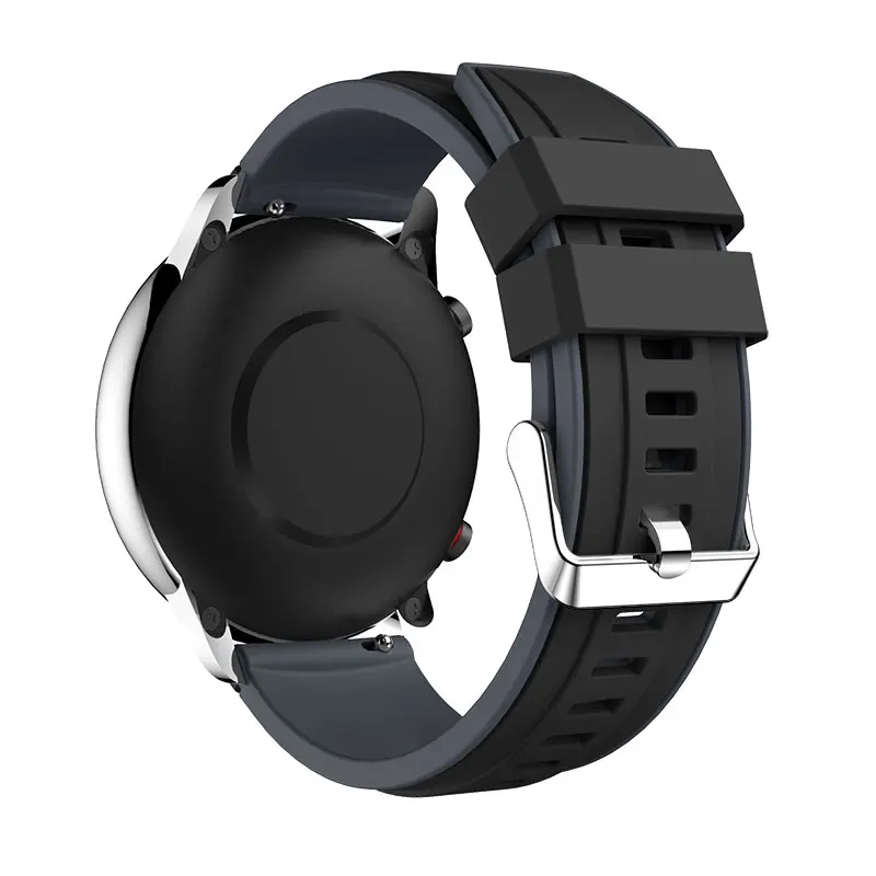 Спортивный силиконовый ремешок для часов xiaomi huami Amazfit stratos 3 ремешок 22 мм двойная цветная стальная пряжка для Amazfit pace/stratos 2 2s