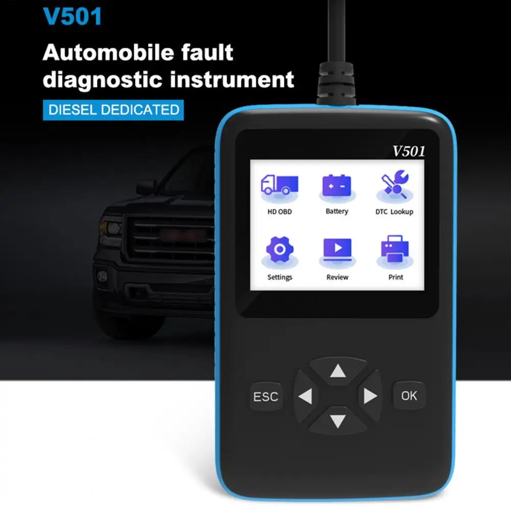 Convenient V501 Diagnostic Scanner Multifunctional engine checker ABS Multilingual Fast Detection OBD2 Truck Code Reader for Car |