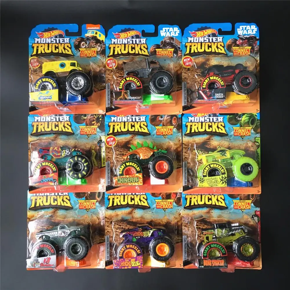 Hot Wheels автомобиль MONSTER TRUCKS большая нога подключения и крушение автомобиля коллектор издание металл литья под давлением модели автомобилей детские игрушки подарок