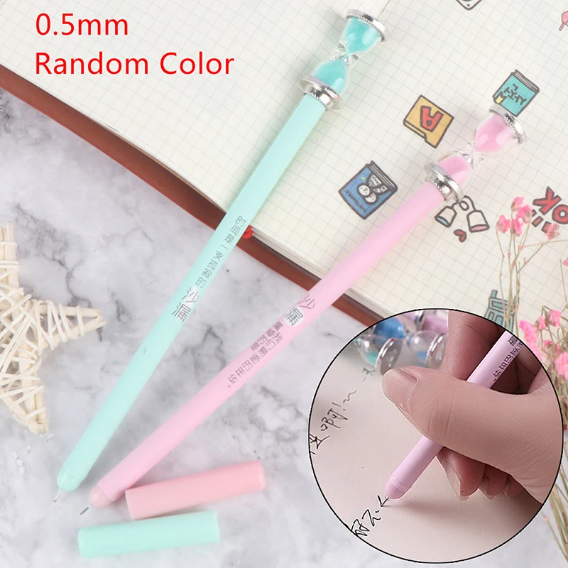 1PC Lovely Time Hourglass Gel Pen Black Ink Pens Student Office School Supplies\ 