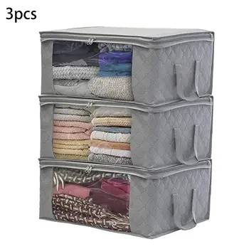 

New 3 piece non-woven fabric household space-saving folding clothes storage bag household storage box quilt quilt storage bag