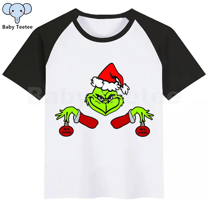 Grinch/Новинка; футболка для мальчиков; рубашки для девочек с милым животным принтом; детская Удобная футболка с круглым вырезом; одежда с короткими рукавами для мальчиков и девочек
