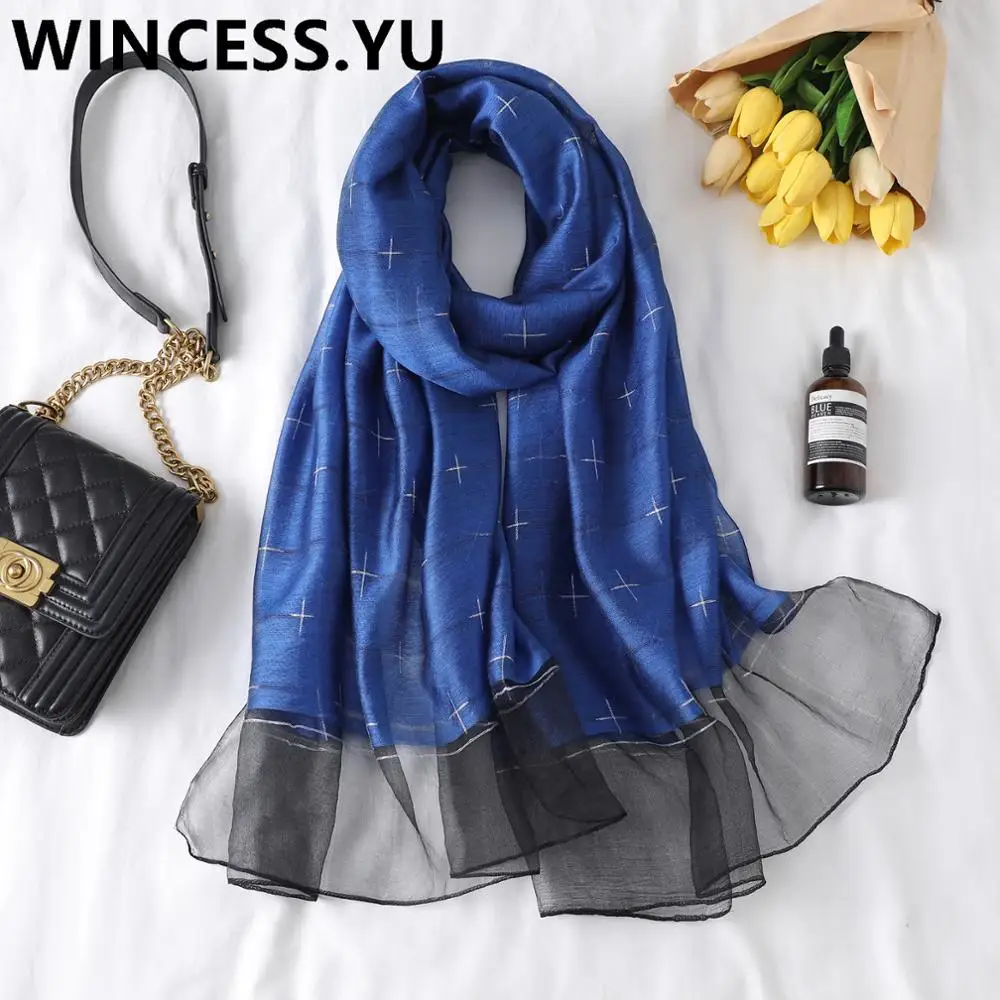 

fashion scarf women silk scarf luxury designer pashmina shawls female silk bandana hijab scarf for ladies