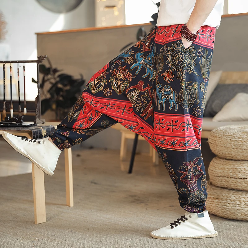 Cotton Linen Harem Cross Pants Leisure Hip Hop Jogger Pants Male 2020 Summer New Fashionable Streetwear Man Casual Trousers Cotton Linen Harem Cross Pants Leisure Hip Hop Jogger Pants Male 2020 Summer New Fashionable Streetwear Man Casual Trousers