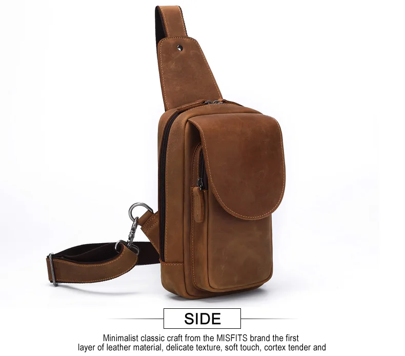 homens de couro moda crossbody saco com