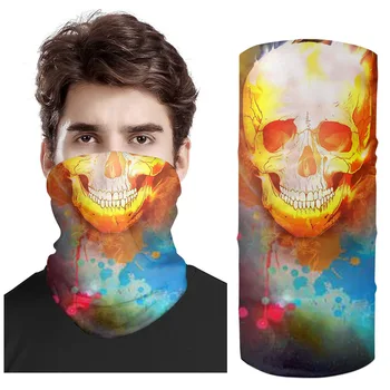 

Skull 3D Women Men Magic Scarf Neck Gaiter Anti UV Dustproof Half Face Shield Ladies Bandana Polyester Headband Breathable