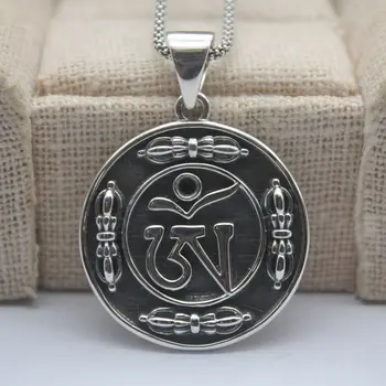 

Pure 925 Sterling Silver Pendant Tibet Buddhist Implement Pendant 40mm H