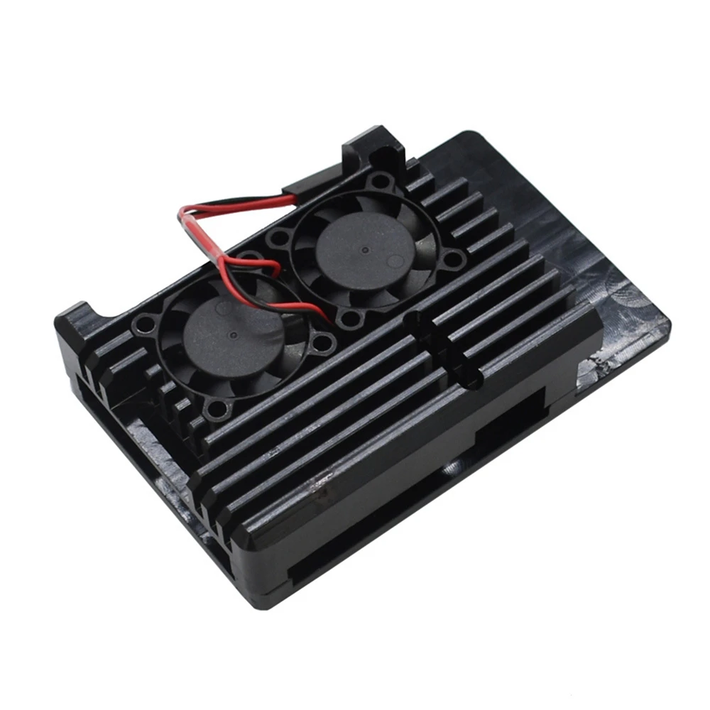 Для Raspberry Pi 4B 4B+ защитный чехол из алюминиевого сплава с двойным вентилятором Охлаждающий радиатор и аксессуары защитный корпус металлический чехол