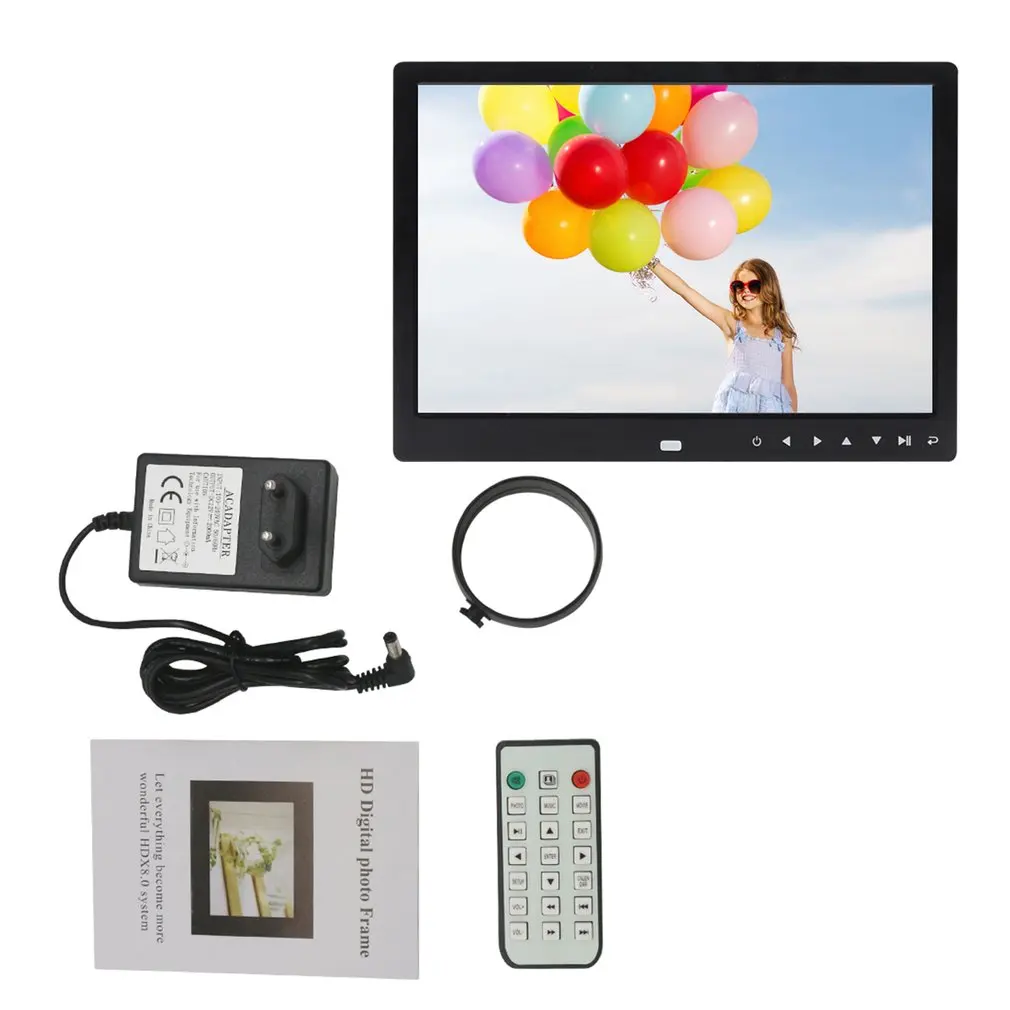 

Digital Photo Frame 12 Inches Electronic Picture Frame Clock Calendar Remote Control Built-in Speaker Resolution 1280X800