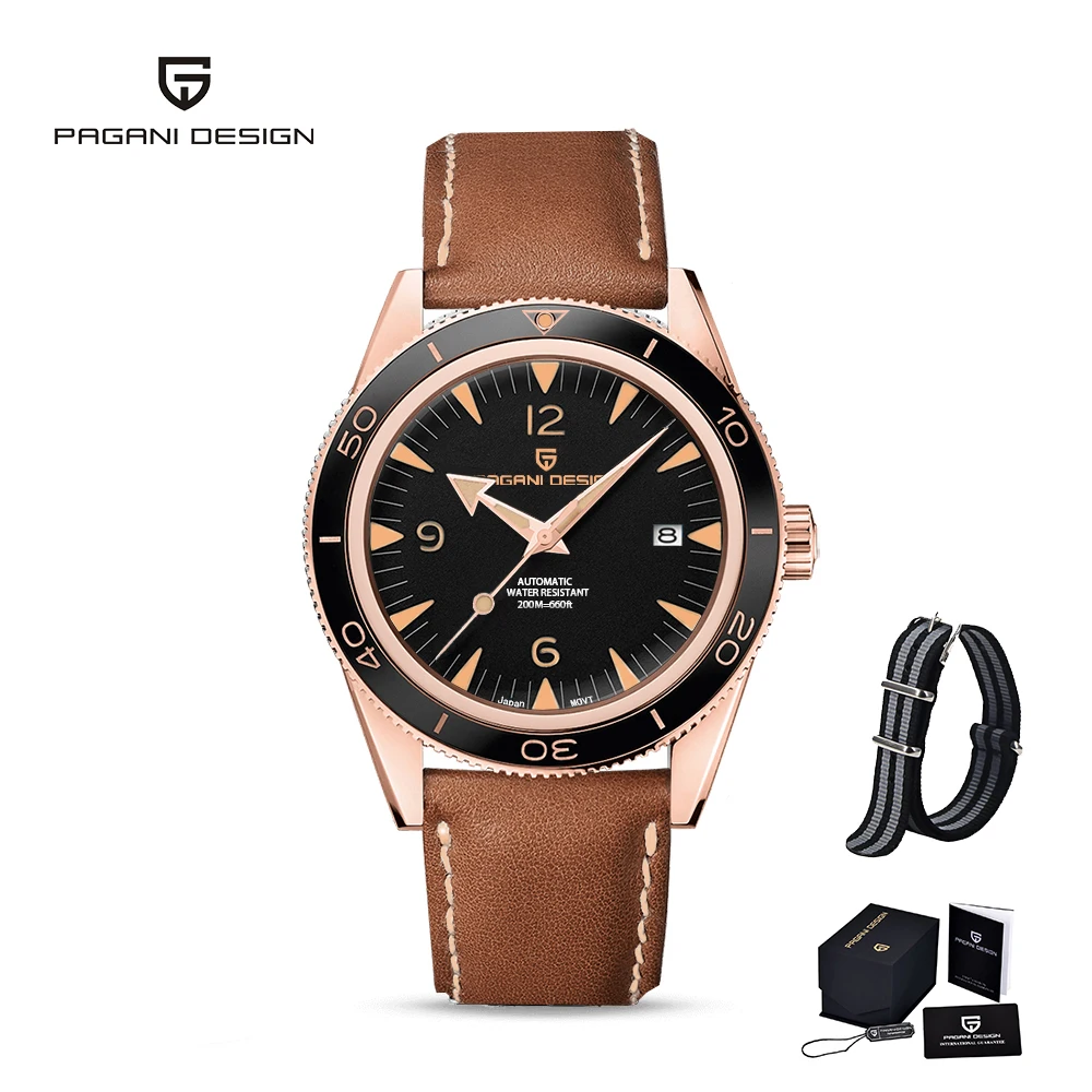 PAGANI DESIGN New Brand Watch Men's Mechanical Watch Stainless Steel Sapphire 200m Waterproof Clock Business Luxury Watch NH35 