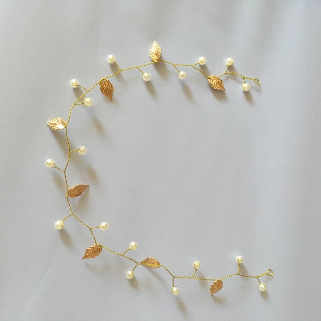 Bridal Bridesmaid Handmade Rhinestone Pearl Hairband Luxury Hair Accessories Headpiece Fascinators Tiara 30cm Long