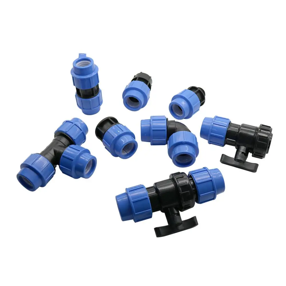 

ID 20mm Straight Tee Elbow 1/2" Thread Type Connectors Valve and Plug Garden Irrigation Water Pipe Connection Adapters 1 Pc