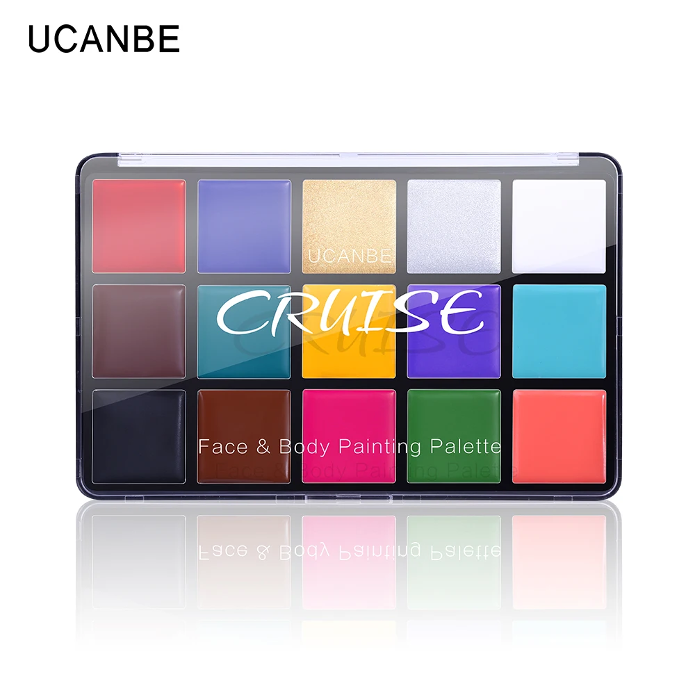 UCANBE Face Body Painting Oil Safe Kids Flash Tattoo Painting Art Christmas Halloween Party Makeup Fancy Dress Beauty Palette